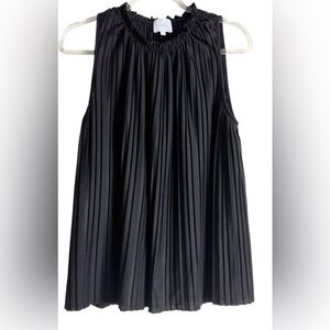 Sundays Black Ruffle Detail Sleeveless Flare Top Size 2